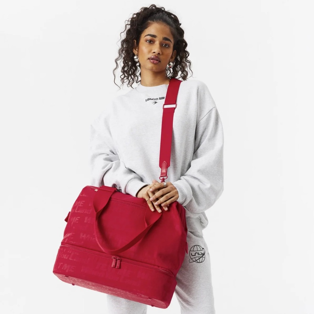 BNWT BEIS The Mini Weekender in Text Me Red